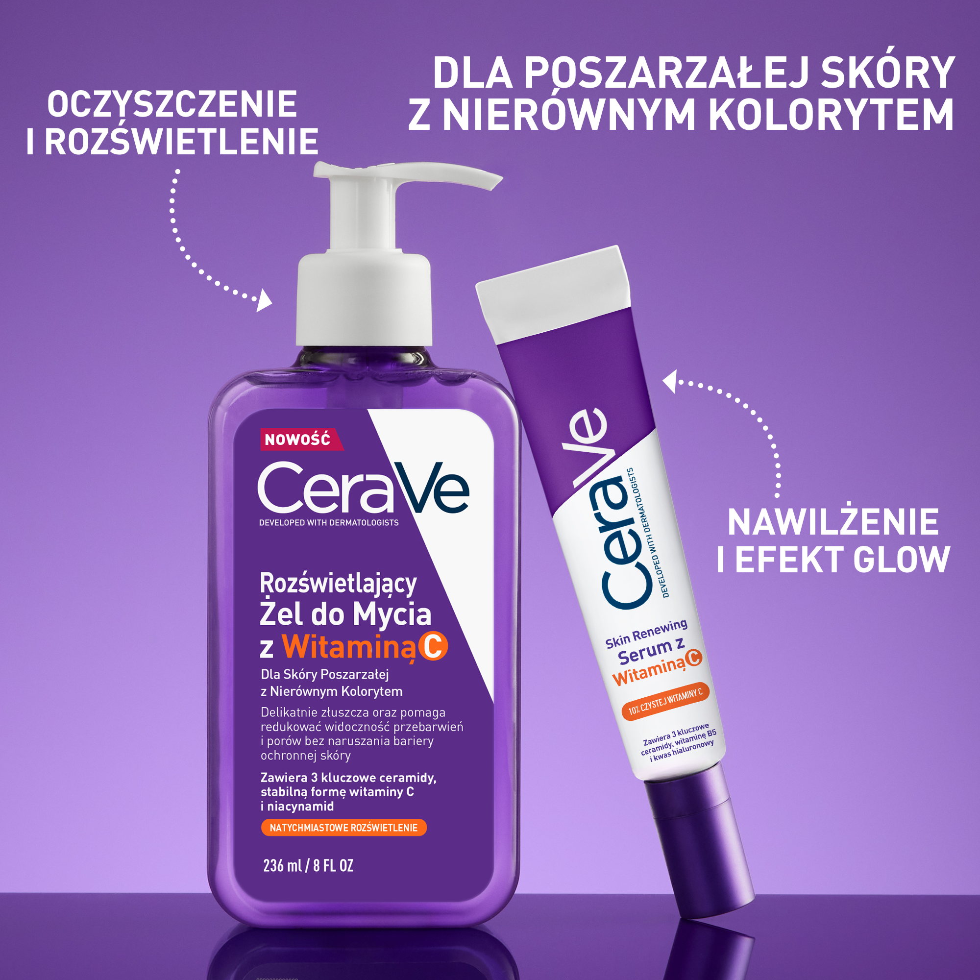 CeraVe Rozświetlający żel do mycia z witaminą C, 236 ml