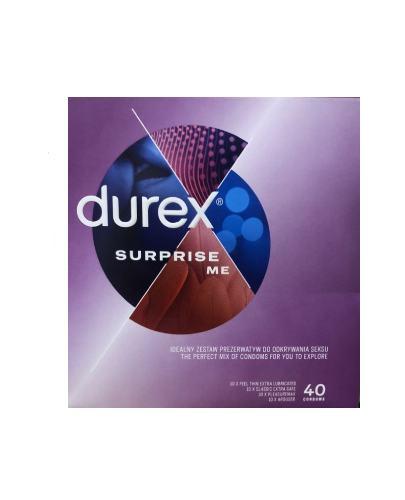 Durex Surprise Me Variety, zestaw prezerwatyw, 40 sztuk zdjęcie