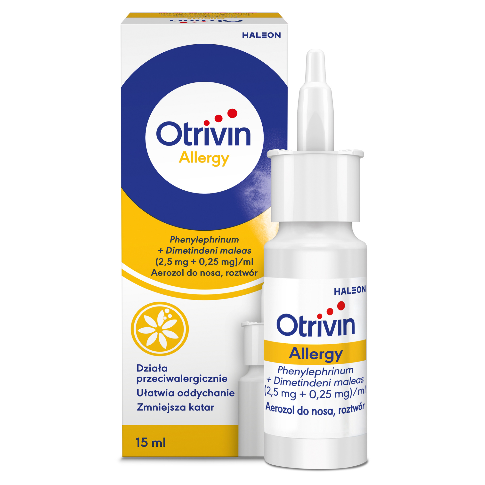 Otrivin Allergy, 2,5mg+0,25mg/ml, aerozol do nosa, 15 ml zdjęcie