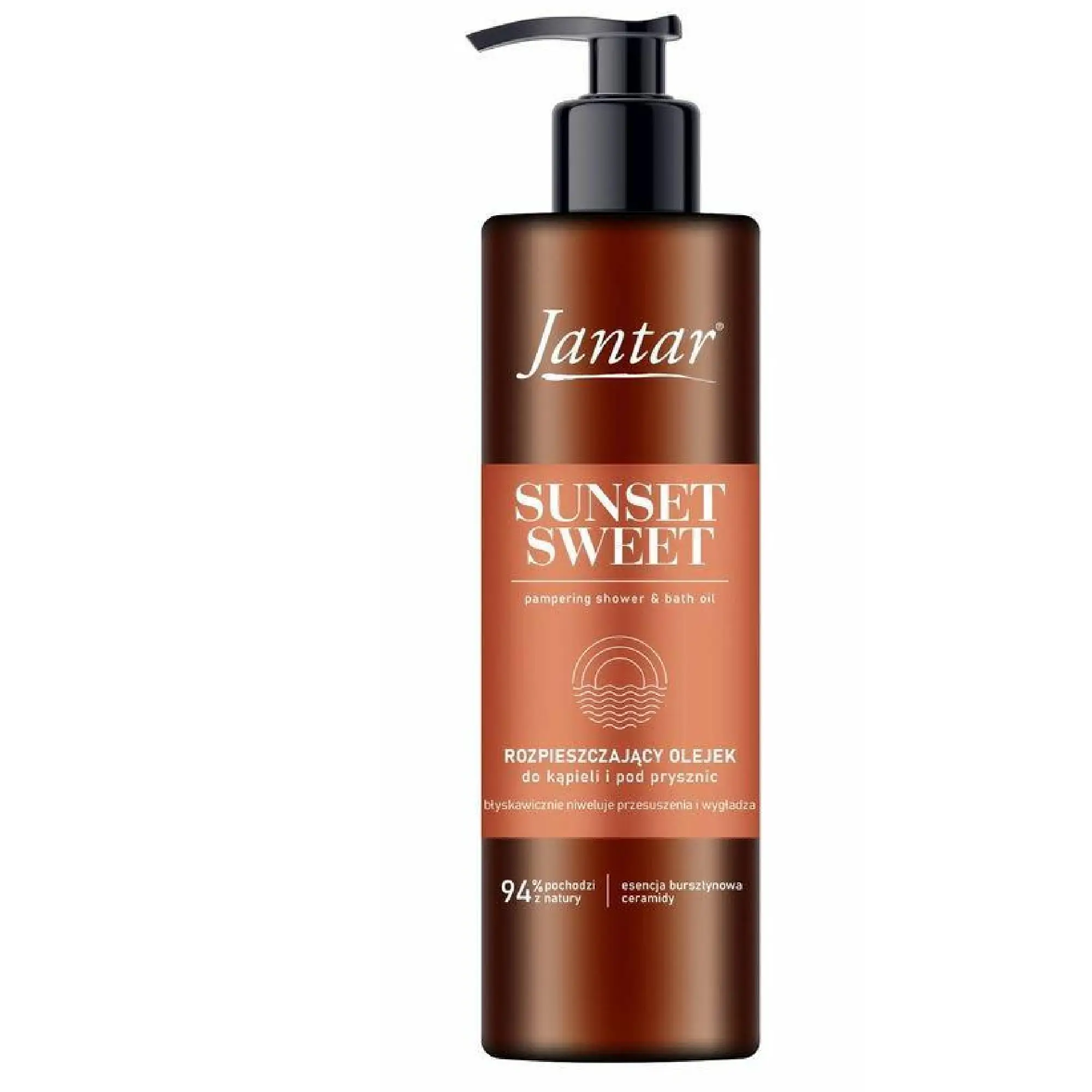Jantar Sunset Sweet, Rozpieszczający olejek pod prysznic i do kąpieli z esencją bursztynową i ceramidami, 400 ml zdjęcie