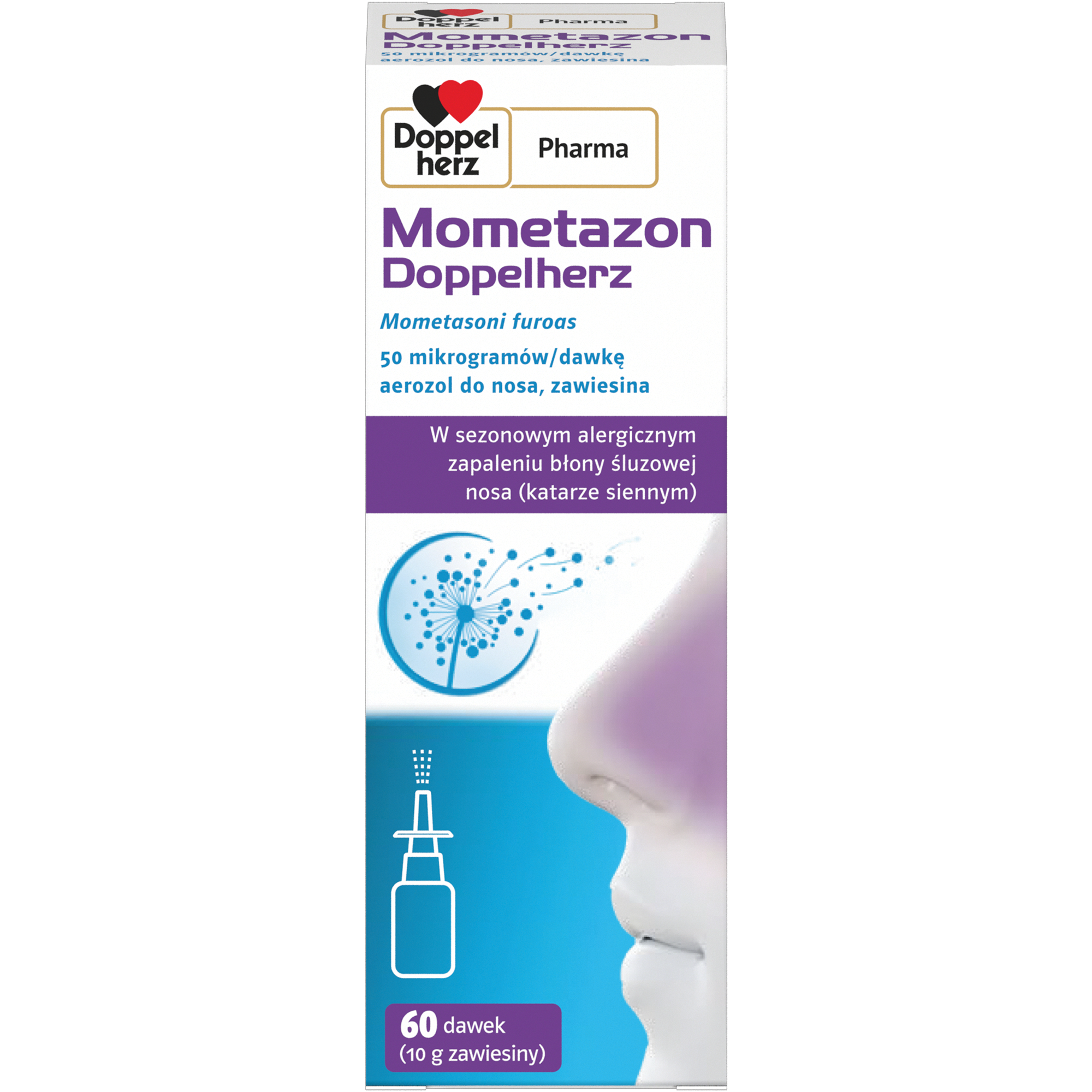 Mometazon Doppelherz, 50 µg/dawkę, aerozol do nosa, 60 dawek zdjęcie