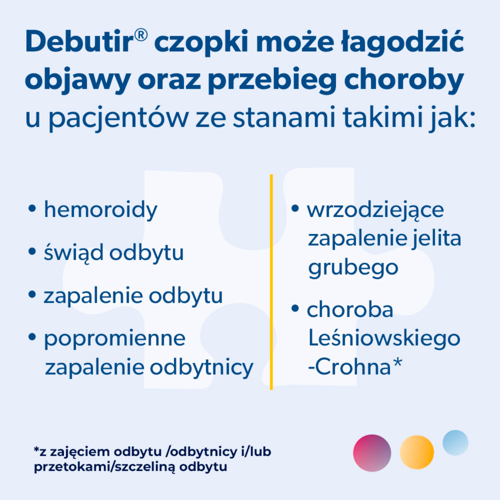 Debutir czopki doodbytnicze 10 sztuk