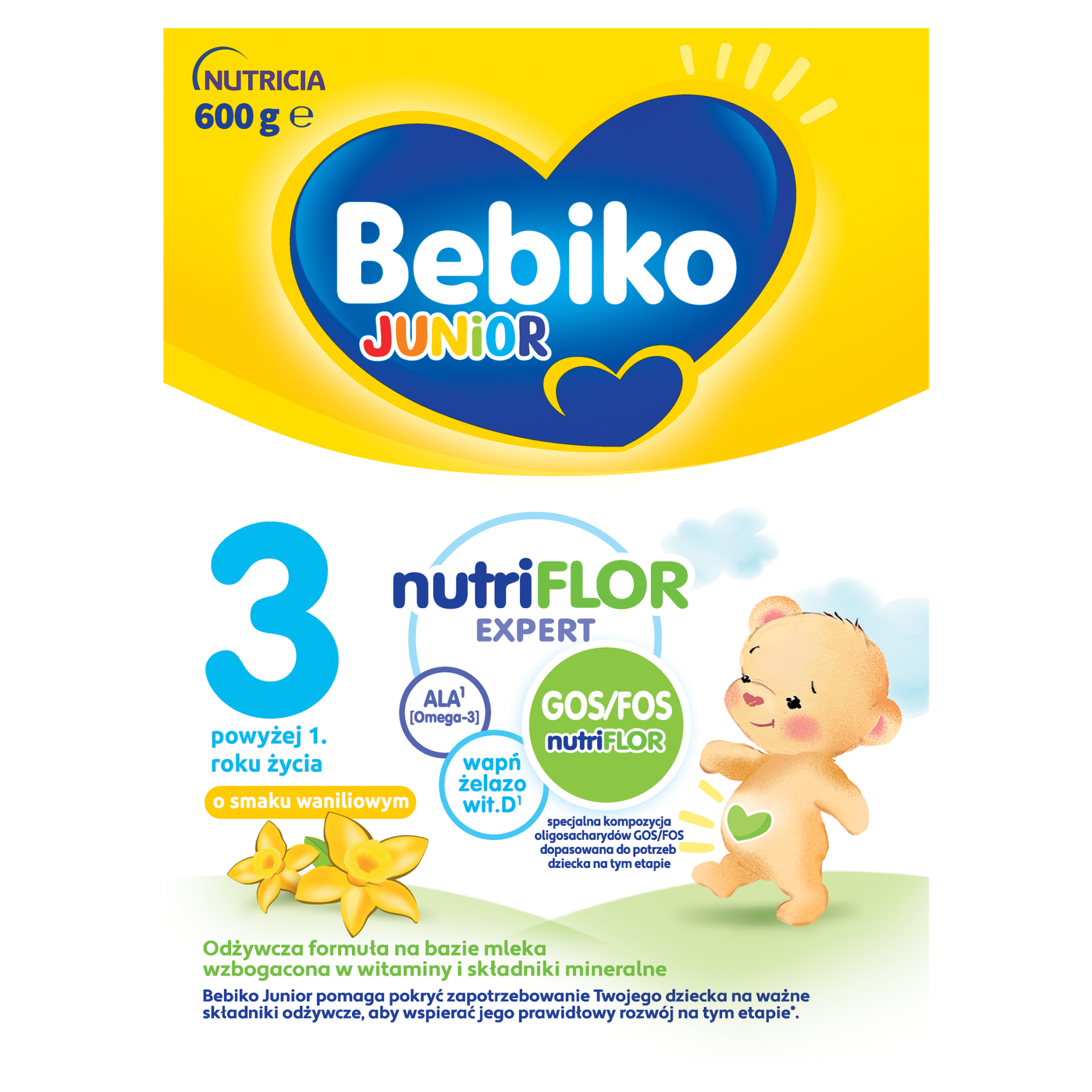 Bebiko Junior 3 NUTRIflor Expert o smaku waniliowym 600 g zdjęcie
