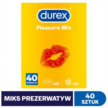 Durex Pleasure Mix Prezerwatywy, 40 sztuk