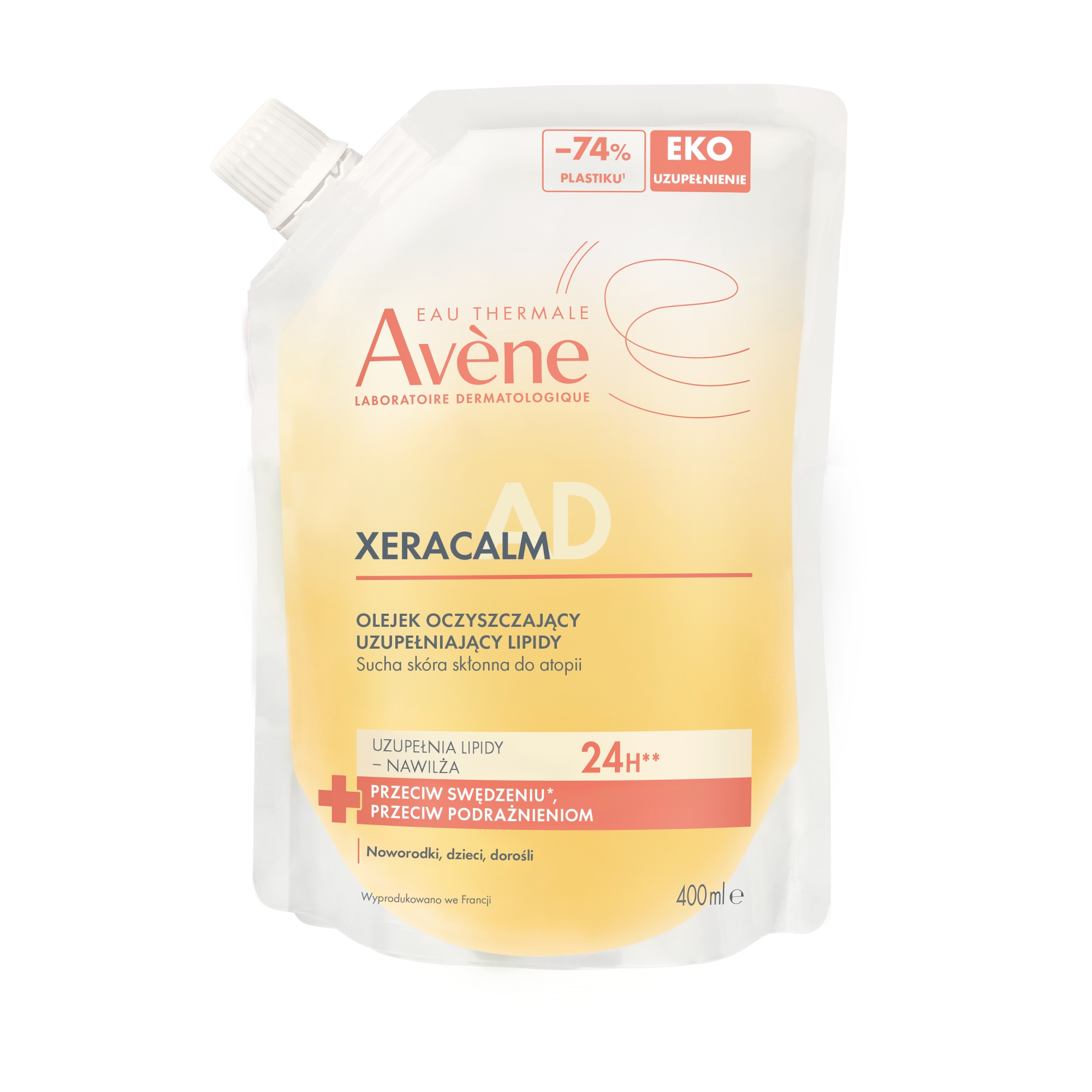 Avene Xeracalm A.D, olejek oczyszczający uzupełniający lipidy, 400 ml zdjęcie