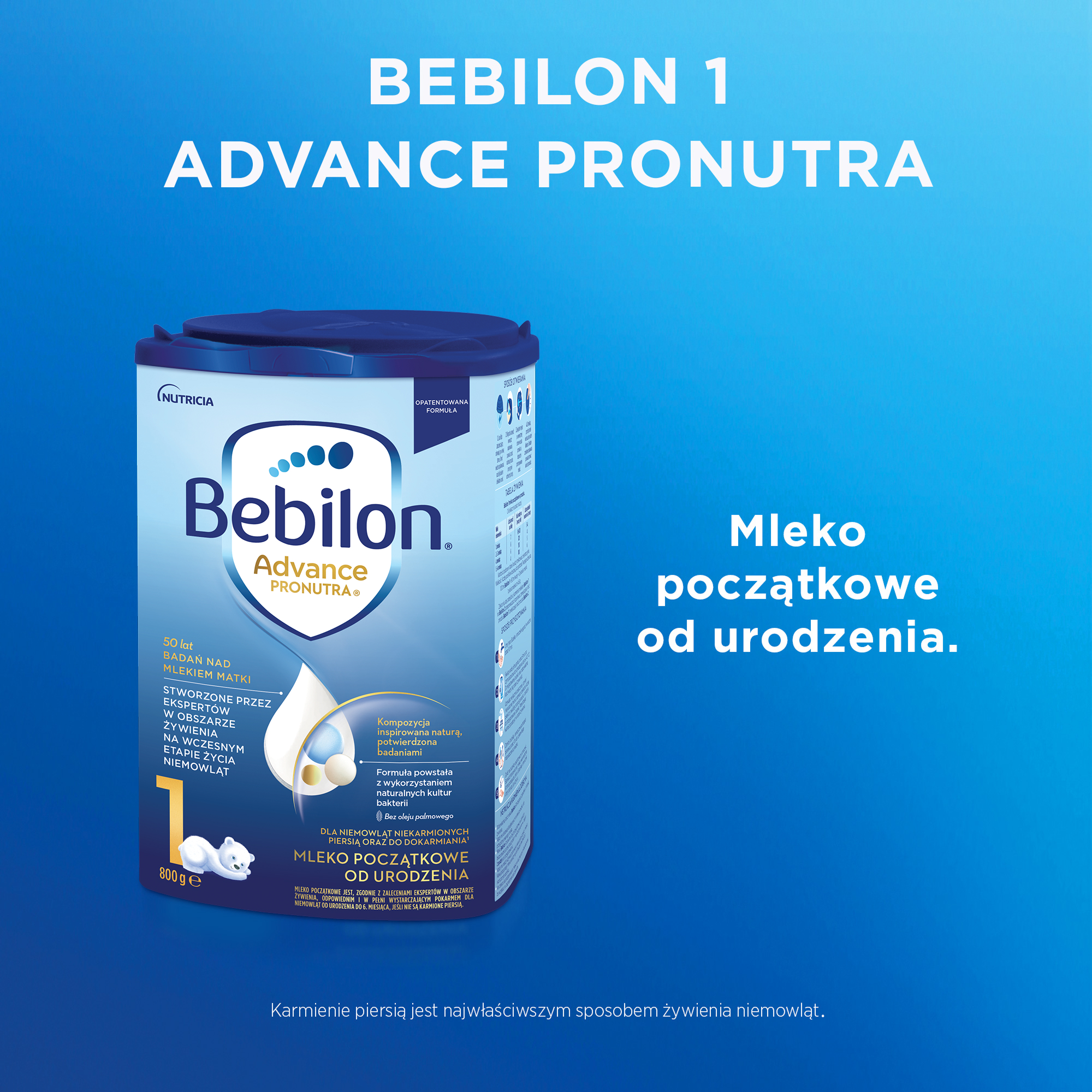 Bebilon 1 Pronutra Advance mleko początkowe od urodzenia 800 g