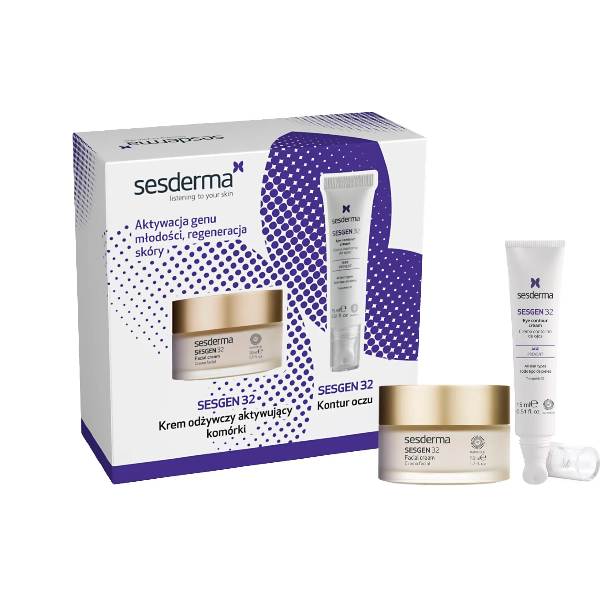 Sesderma, Zestaw Sesgen 32, Krem do twarzy, 50 ml + Krem kontur oczu, 15 ml zdjęcie