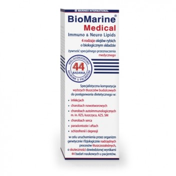 BioMarine Medical Immuno & Neuro Lipids 4 rodzaje olejów rybich o biologicznym składzie 200 ml