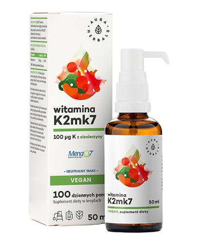 Aura Herbals Witamina K2 100 mcg Vegan Krople, 50 ml, cena, opinie, wskazania zdjęcie