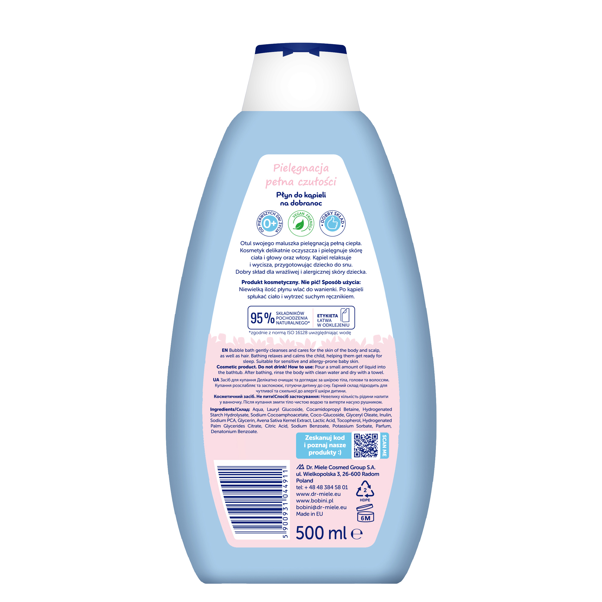 Bobini Baby hypoalergiczny płyn do kąpieli, 500 ml 