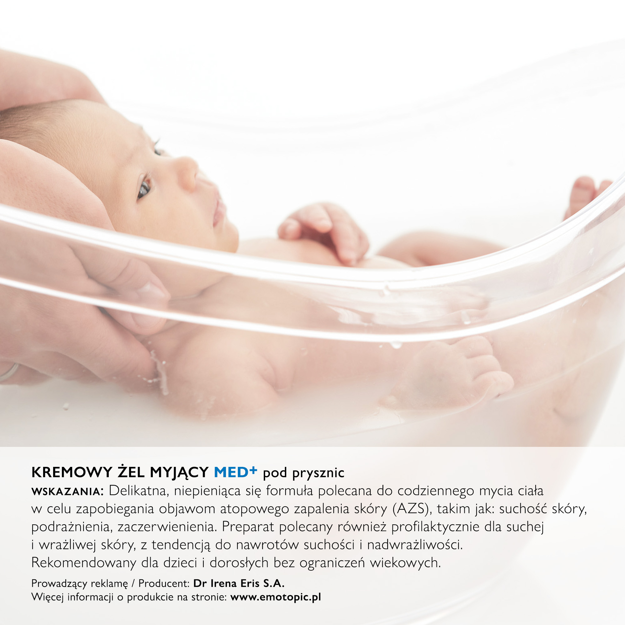Emotopic kremowy żel myjący MED+ pod prysznic do codziennego stosowania 400 ml