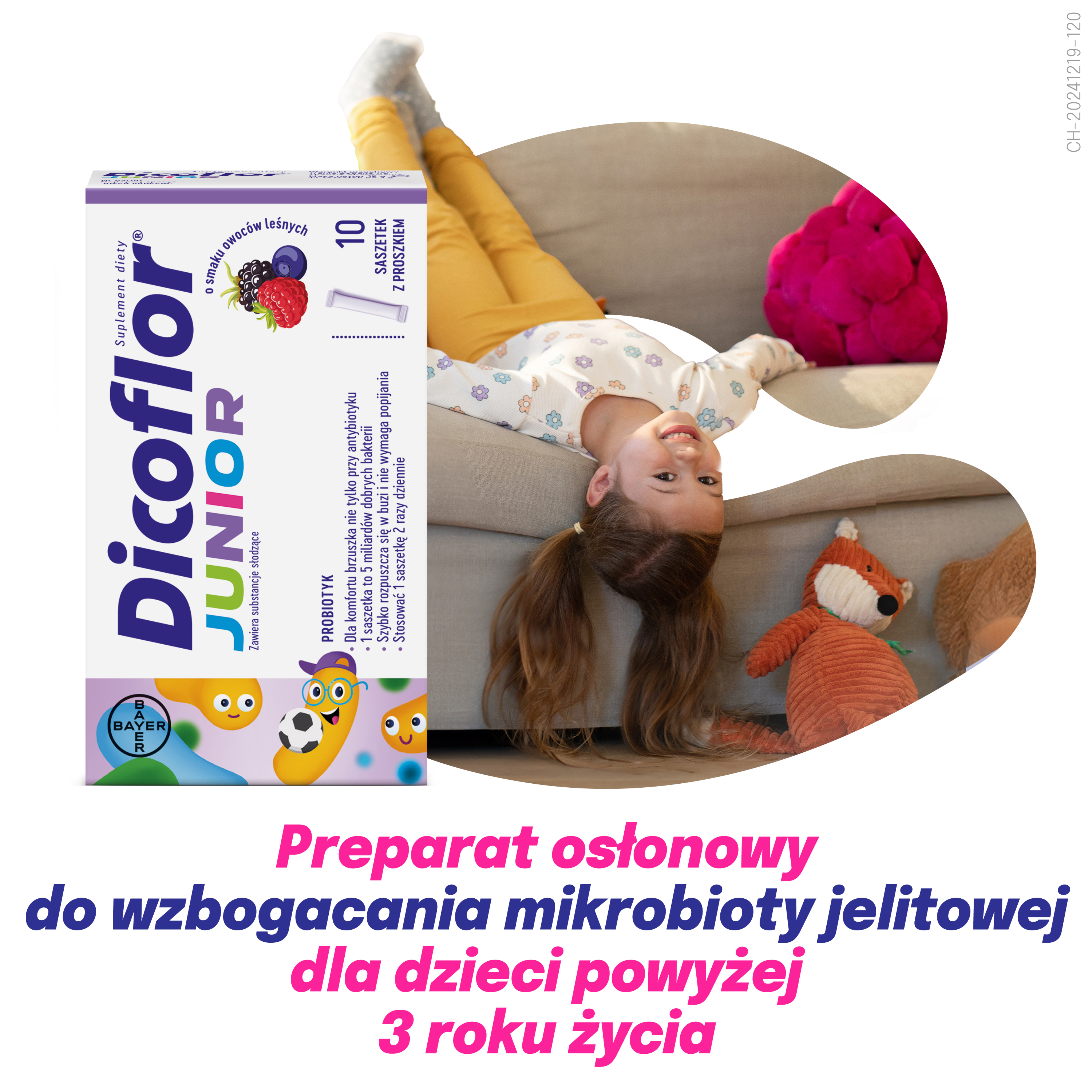 Dicoflor Junior o smaku owoców leśnych, saszetki, 10 sztuk