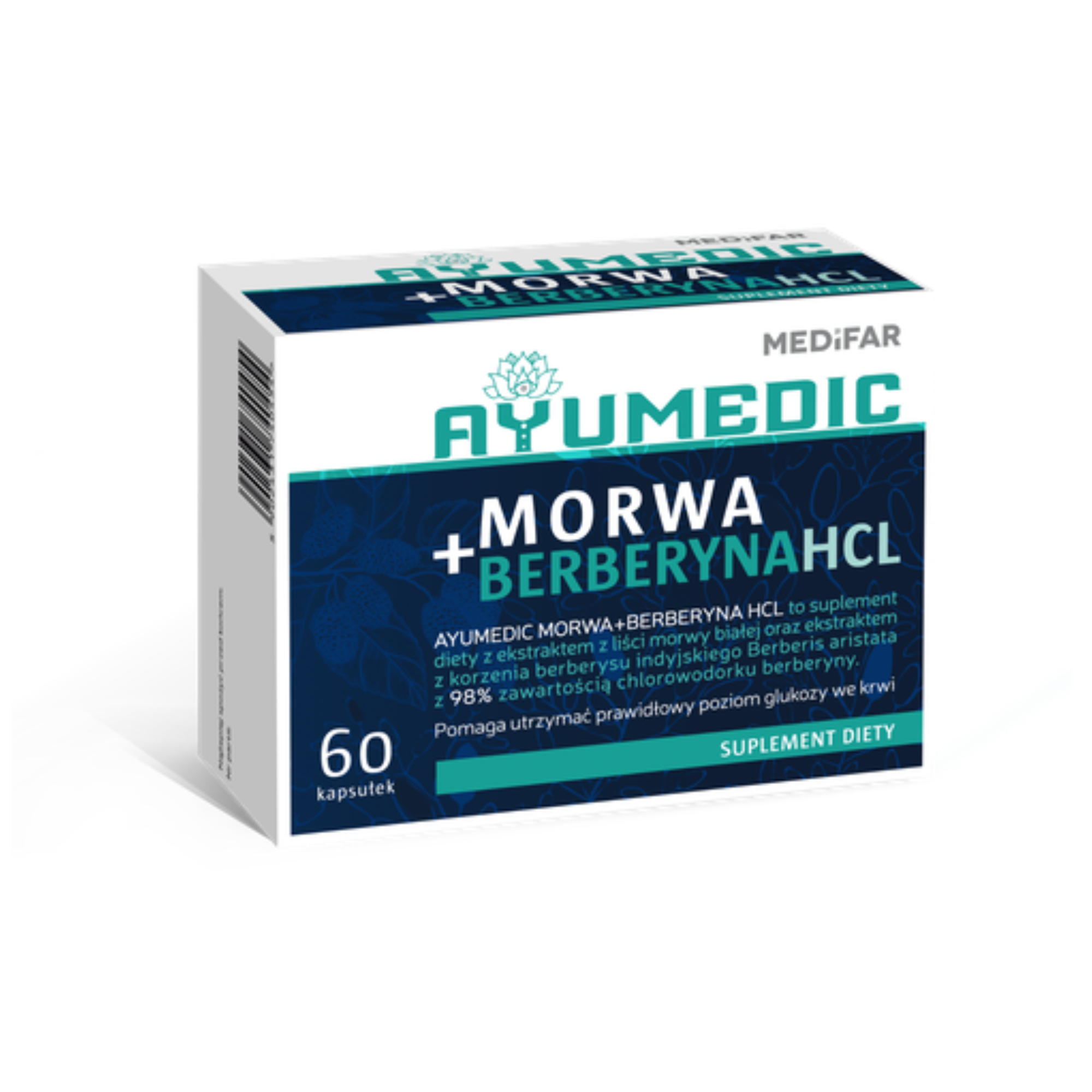 MediFar Ayumedic Morwa+Berberyna HCL 6000 + 100 mg, 60 kapsułek zdjęcie
