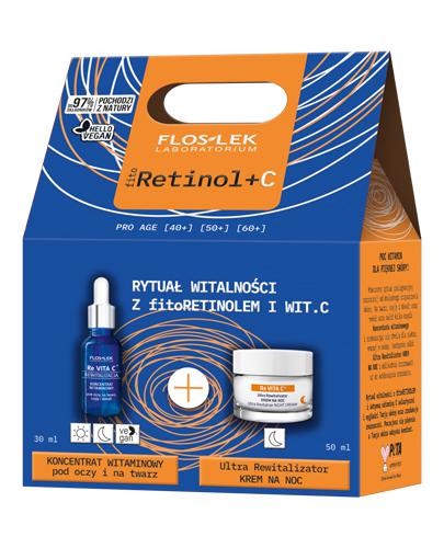 Flos Lek Fitoretinol + C Zestaw Ultra Rewitalizator Krem na noc, 50 ml + Koncentrat witaminowy pod oczy na twarz, szyję i dekolt, 30 ml, cena, opinie, właściwości zdjęcie