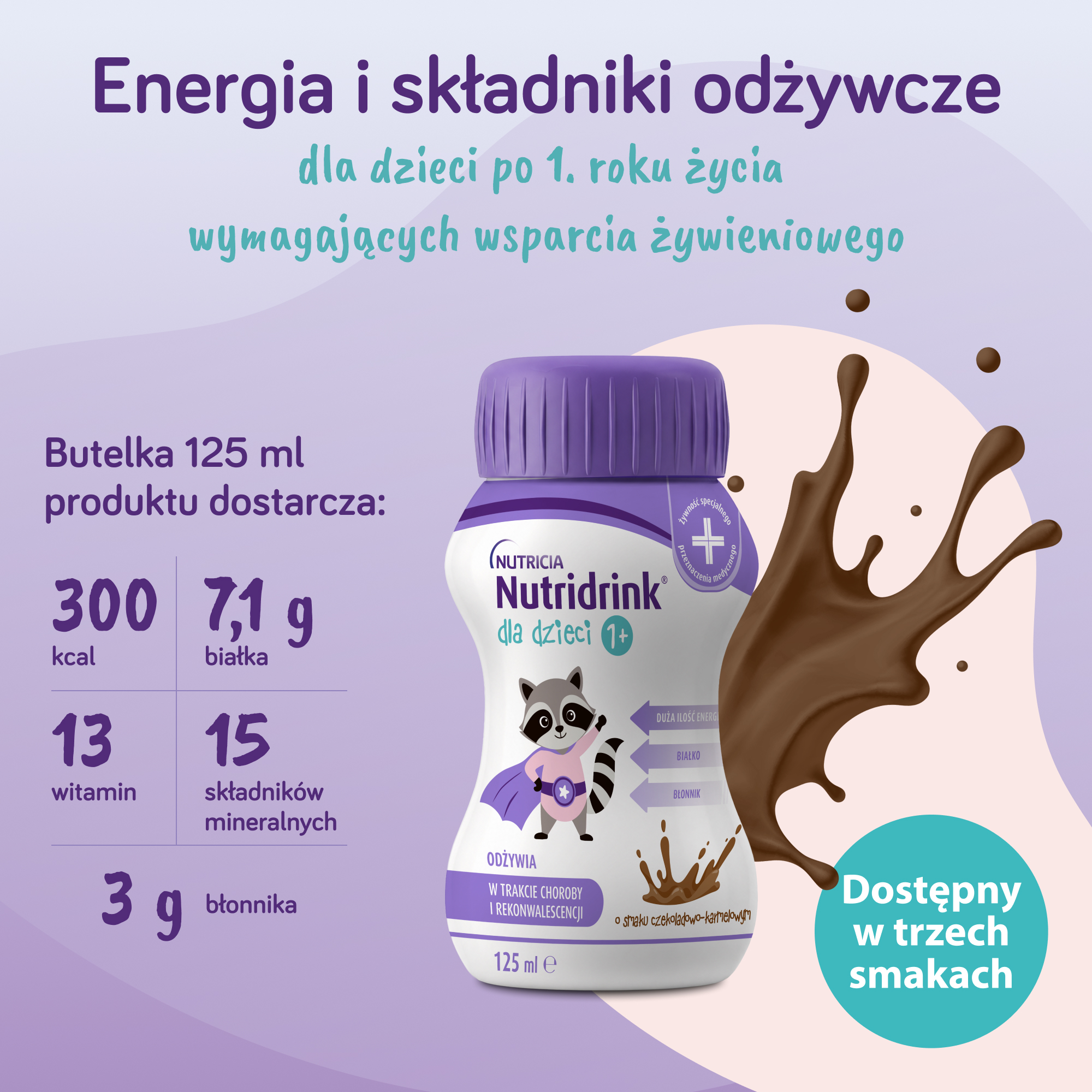 Nutridrink dla dzieci o smaku czekoladowo-karmelowym, 4x125 ml