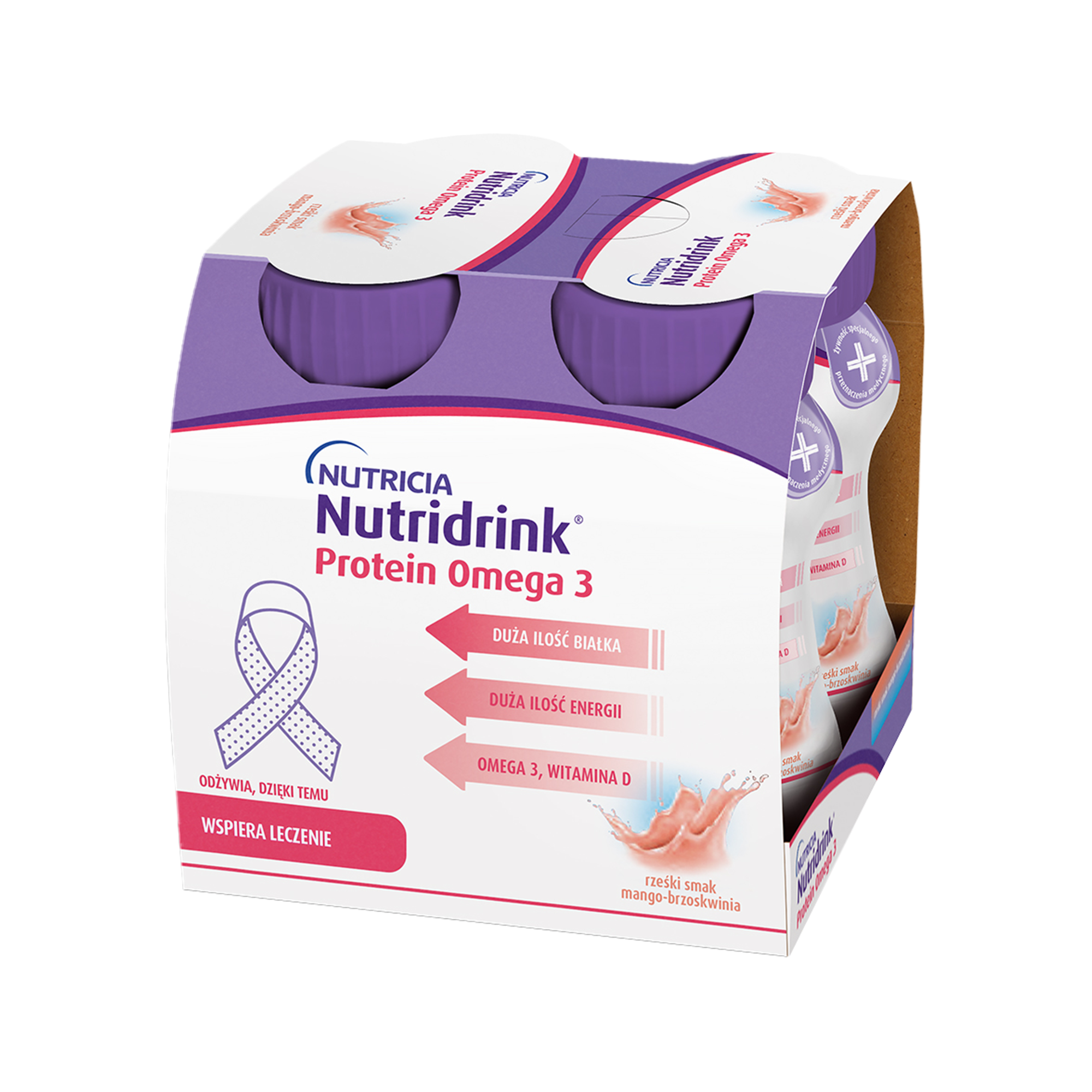 Nutridrink Protein Omega 3 smak mango-brzoskwinia 4 x 125 ml zdjęcie