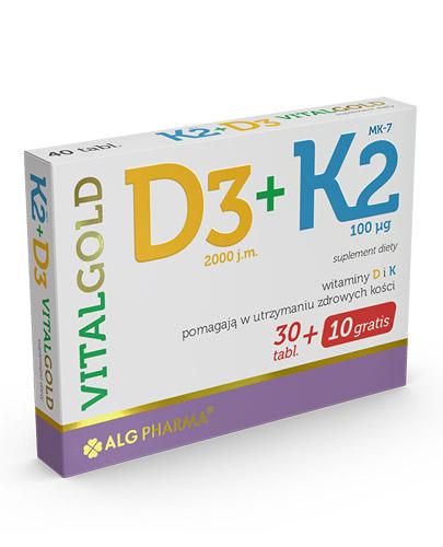 ALG PHARMA Witamina D3 + K2 VitalGold - 40 tabl. - cena, dawkowanie, opinie  zdjęcie