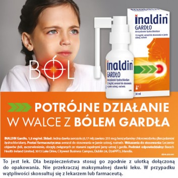 Inaldin Gardło 1,5 mg/ml aerozol do stosowania w jamie ustnej 30 ml