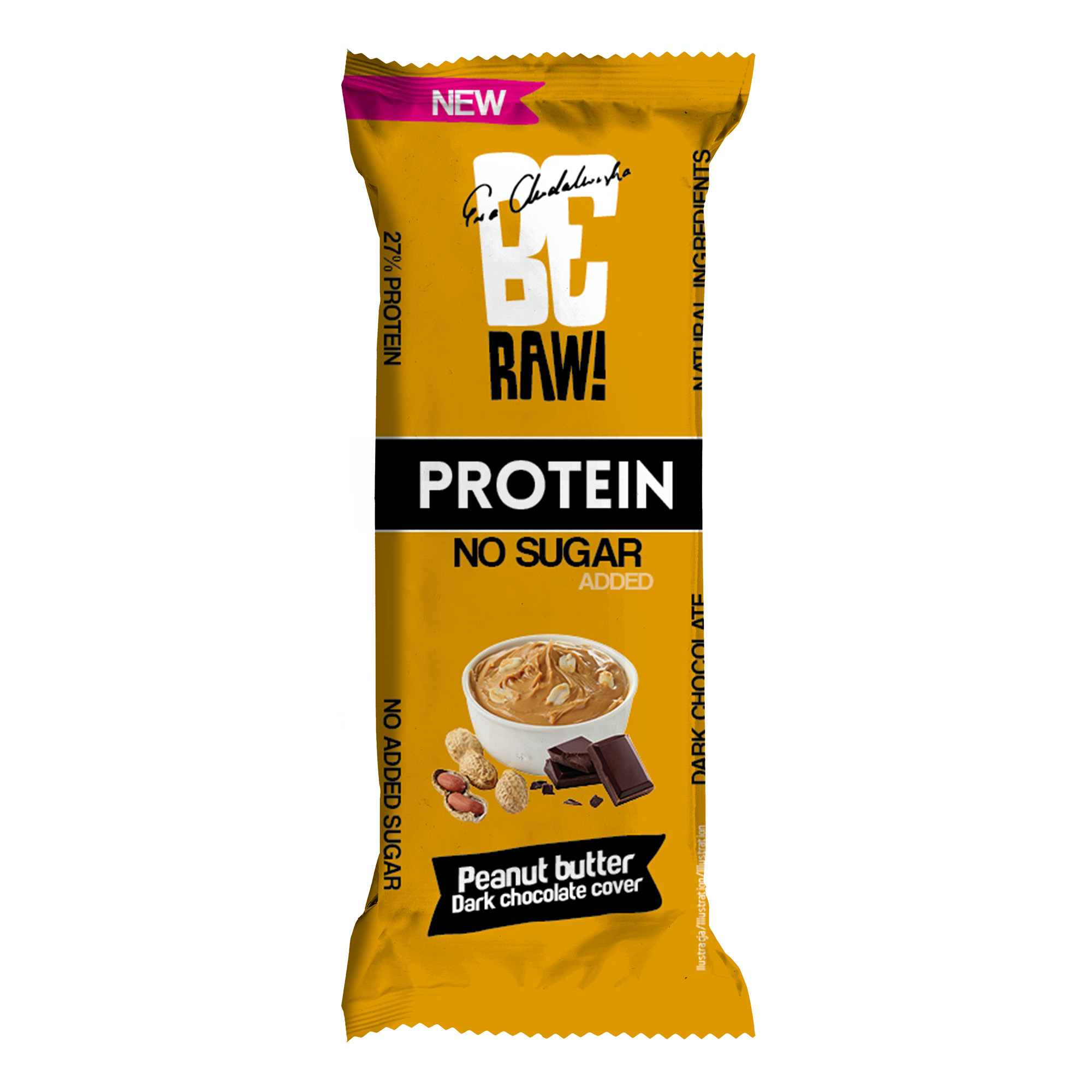 BeRAW! Protein, Baton Proteinowy, 27% białka, masło orzechowe, 40 g zdjęcie