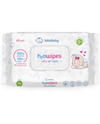 Lab4baby h2o baby wet wipes chusteczki 48 sztuk zdjęcie