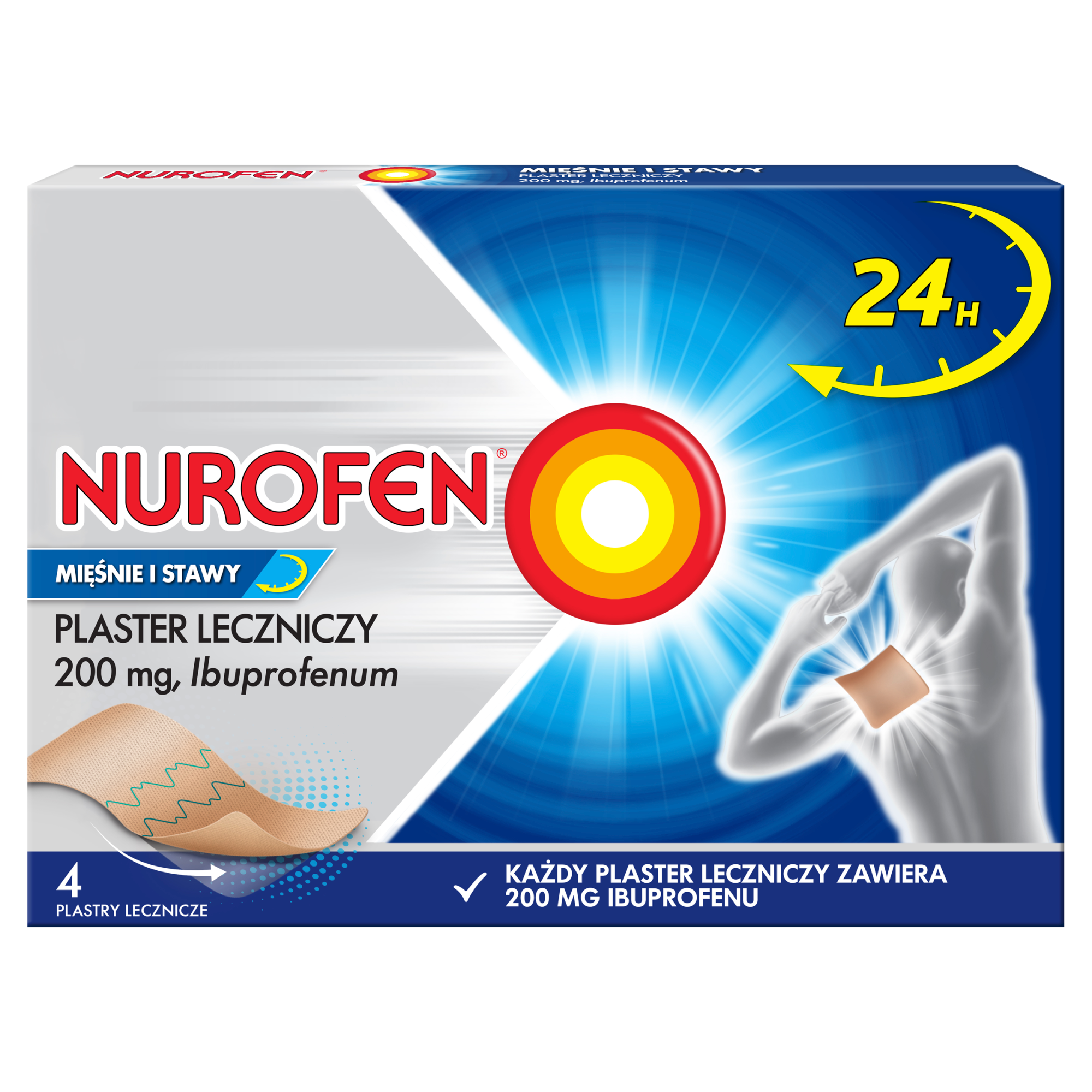 Nurofen mięśnie i stawy plaster leczniczy 200 mg 4 sztuki zdjęcie
