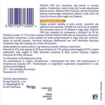 Niquitin Mini, 2 mg, tabletki do ssania, 20 sztuk