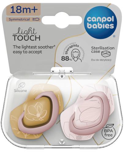 Canpol babies, smoczek silikonowy Light touch symetryczny Gold 18 m+, 2 sztuki 22/666_pin zdjęcie
