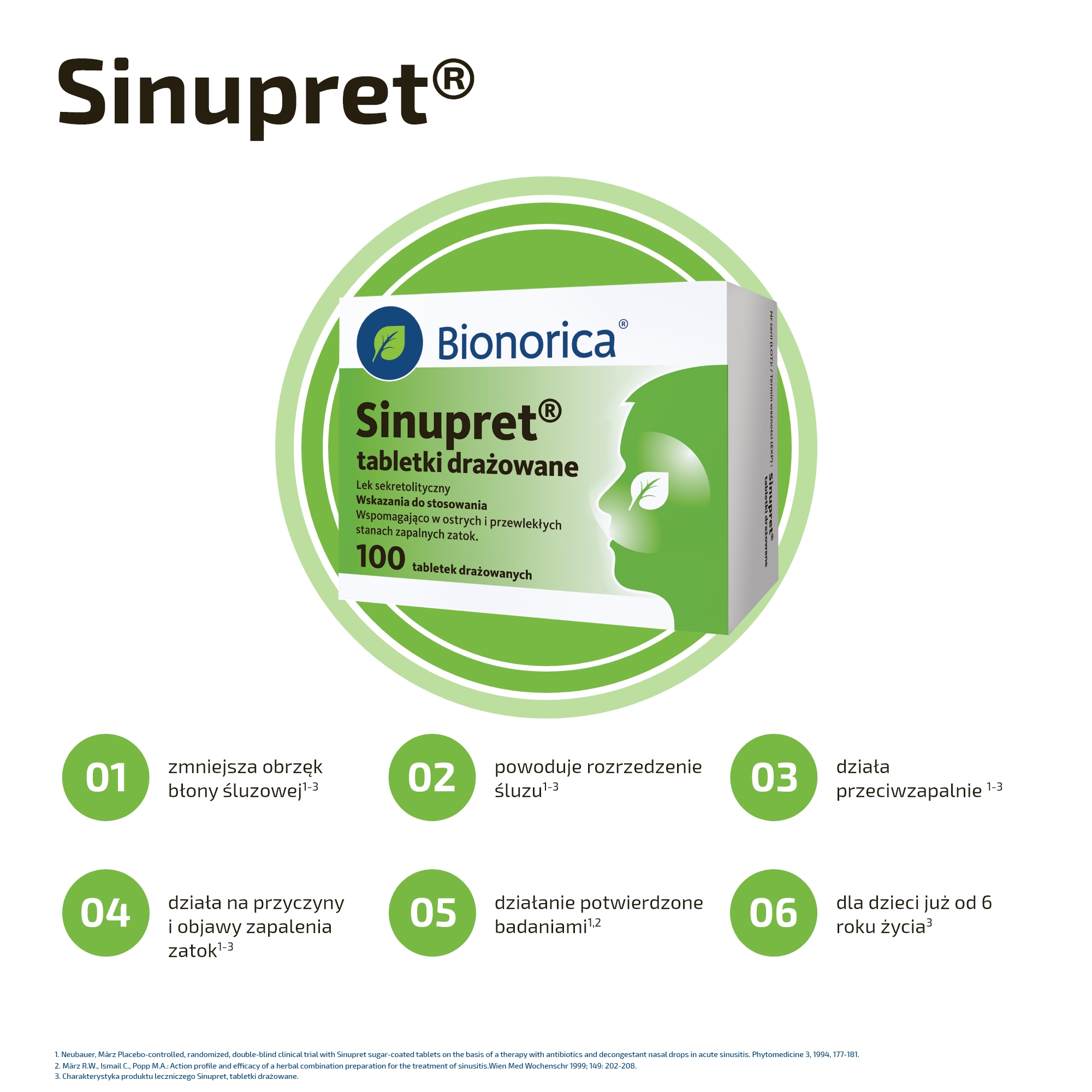 Sinupret, tabletki drażowane, 100 sztuk