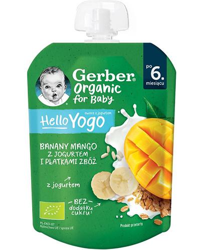 Nestlé Gerber Organic for Baby banany, mango z jogurtem i płatkami zbóż deserek dla dzieci po 6 miesiącu 80 g zdjęcie