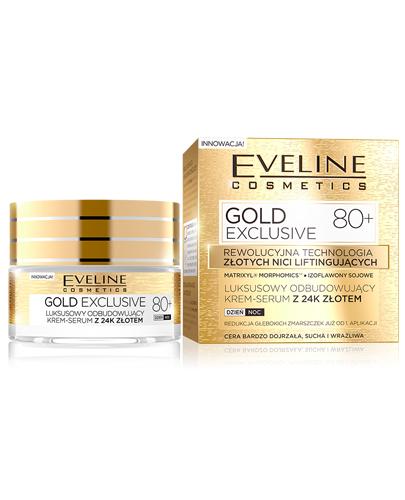 EVELINE COSMETICS GOLD EXCLUSIVE Luksusowy odbudowujący krem-serum z 24K złotem 80+ - 50 ml zdjęcie