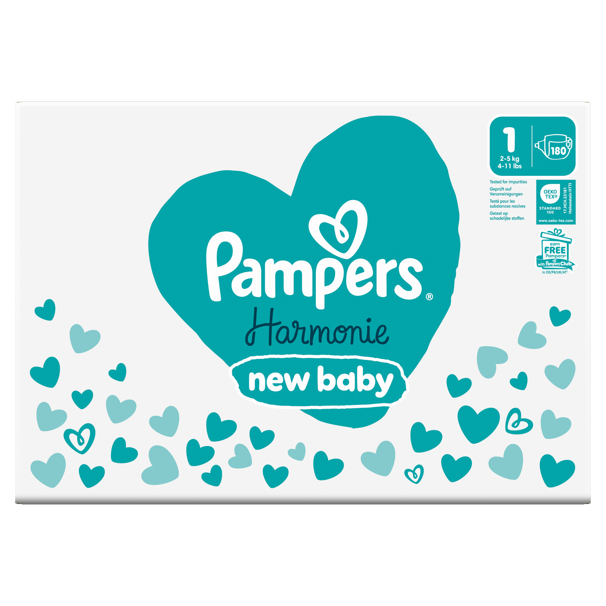 Pampers Harmonie Baby Pieluszki rozmiar 1, 2 kg-5 kg, 180 sztuk zdjęcie