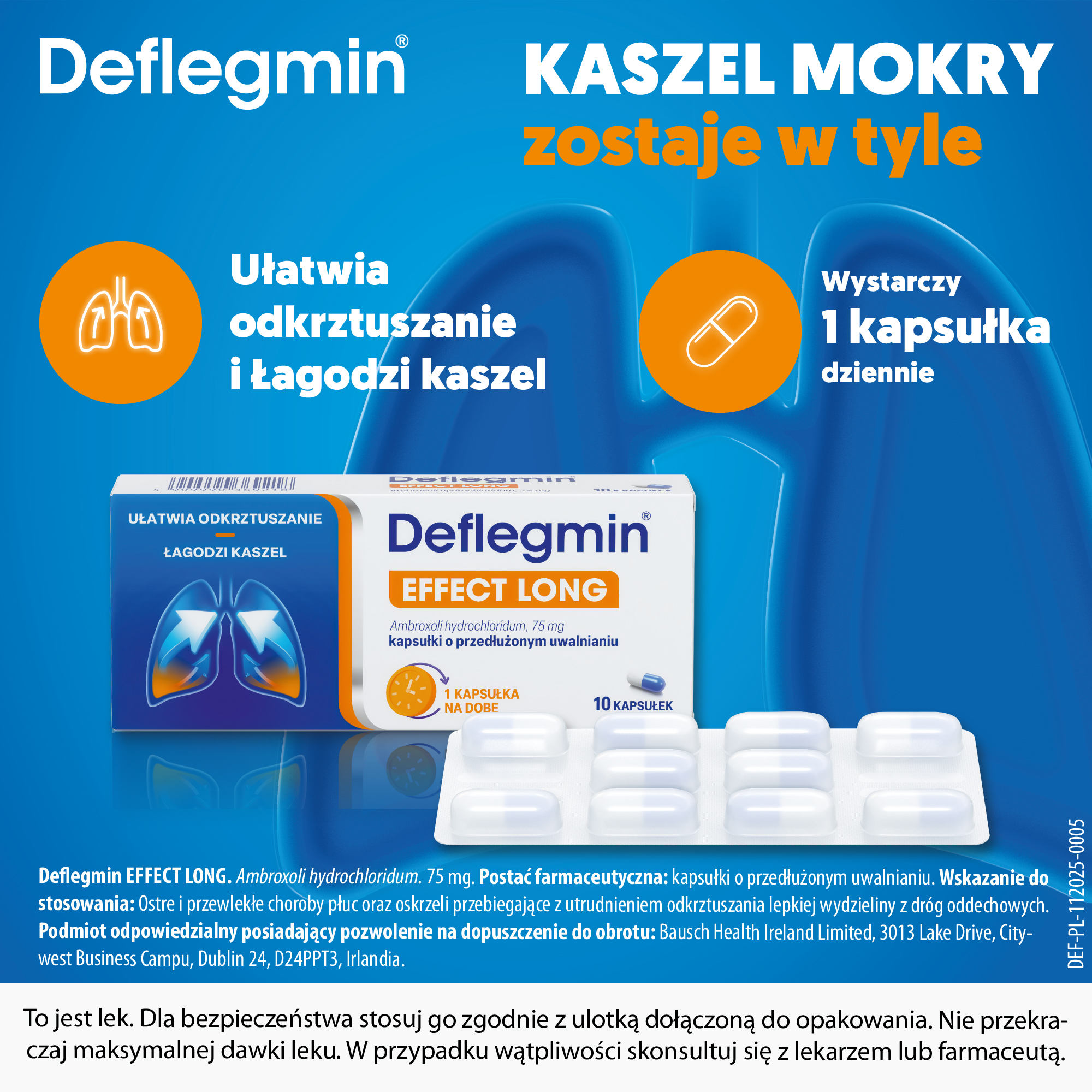 Deflegmin 75 mg 10 kapsułek