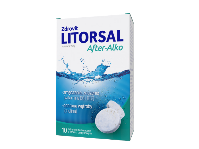 Litrosal After-Alko, tabletki musujące, smak cytrynowy, 10 sztuk zdjęcie