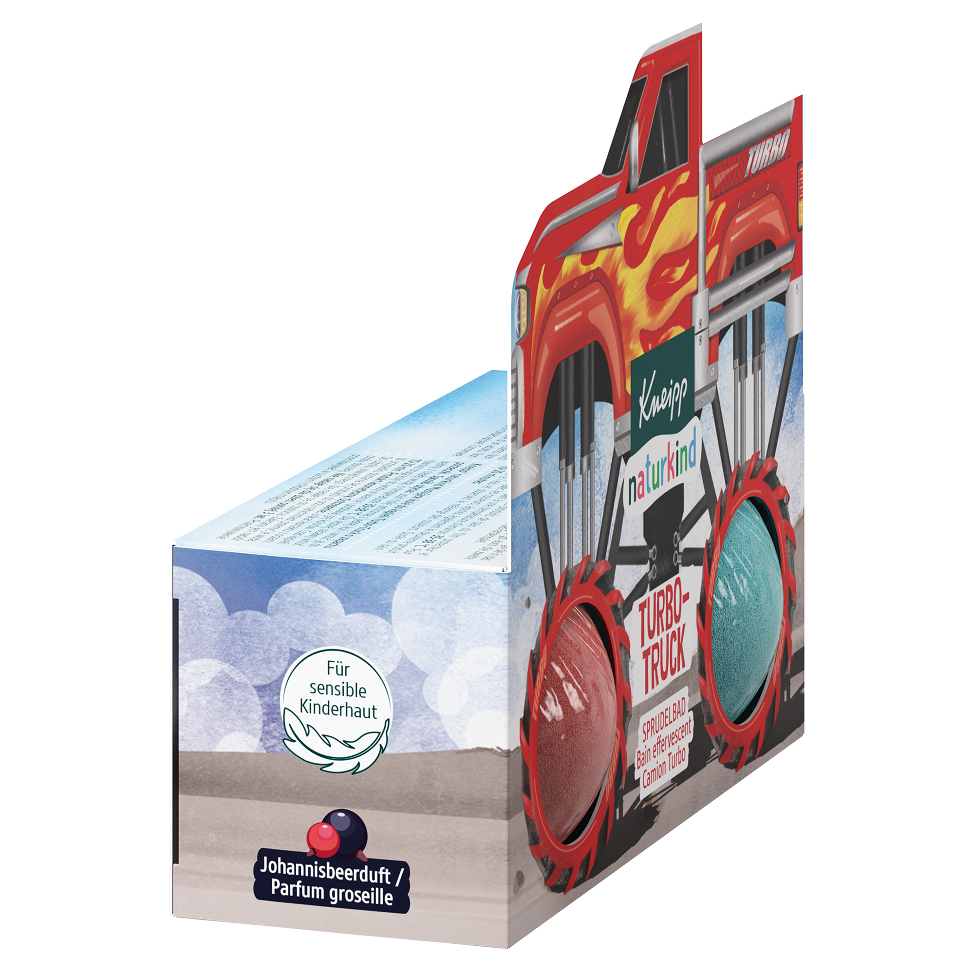 Kneipp naturkind Musująca figurka do kąpieli Turbo-Truck o zapachu porzeczki , 1 sztuka
