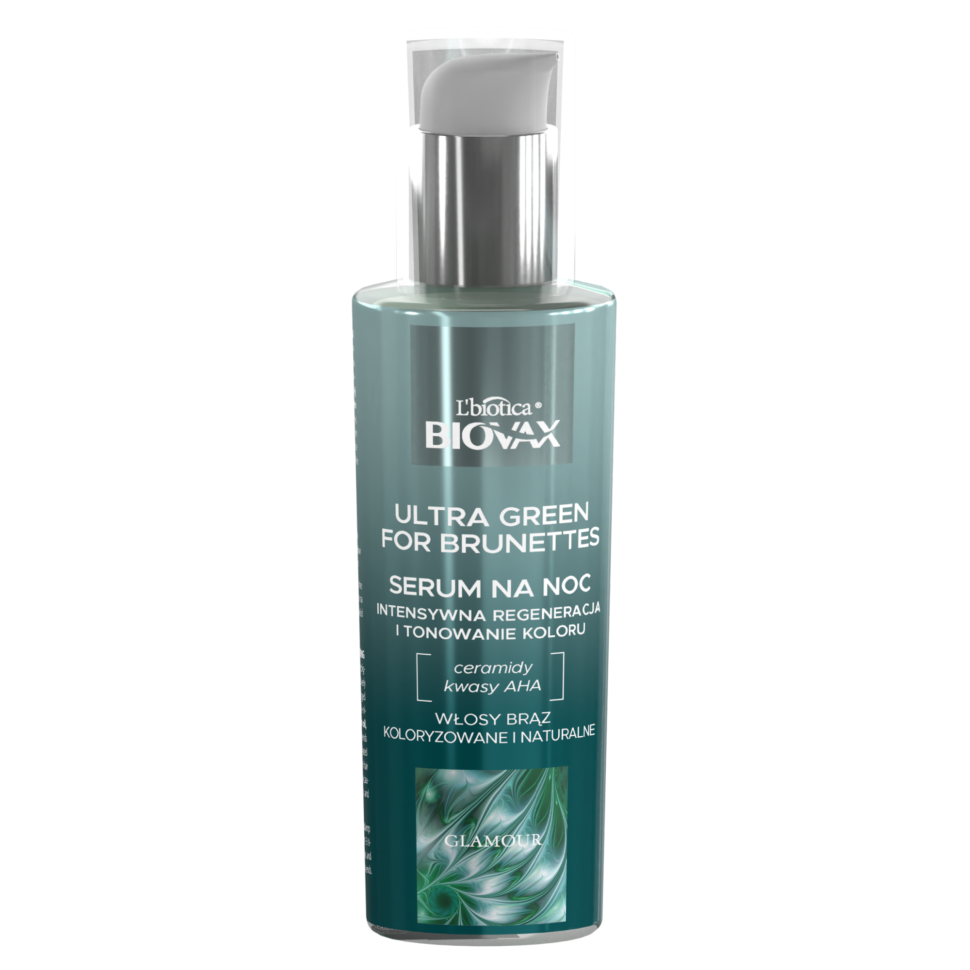 L'biotica Biovax Glamour Ultra Green for Brunettes Serum na noc do włosów, 100 ml zdjęcie
