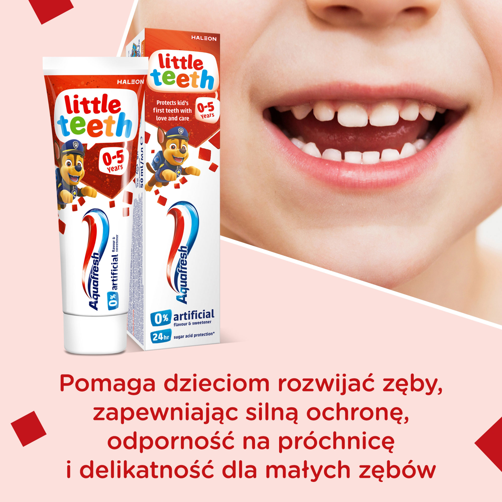 Aquafresh Little Teeth Psi Patrol pasta do zębów dla dzieci w wieku 3-5 lat 50 ml