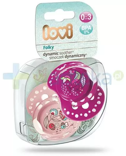 LOVI FOLKY Smoczek dynamiczny 0-3 m-cy 22/841 dla dziewczynki - 2 szt. zdjęcie