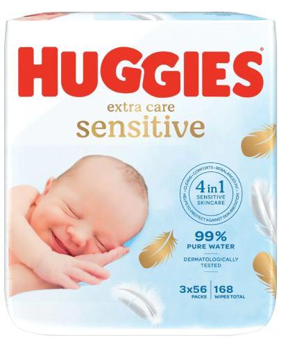 Huggies Pure Extra Care Chusteczki nawilżane, 3 x 56 sztuk zdjęcie