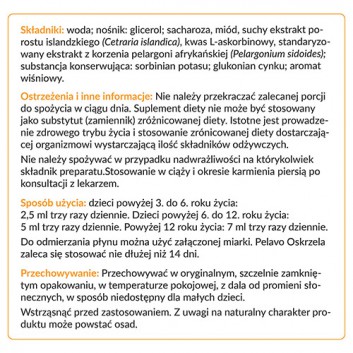 PELAVO OSKRZELA, GARDŁO I KRTAŃ Syrop, 120 ml