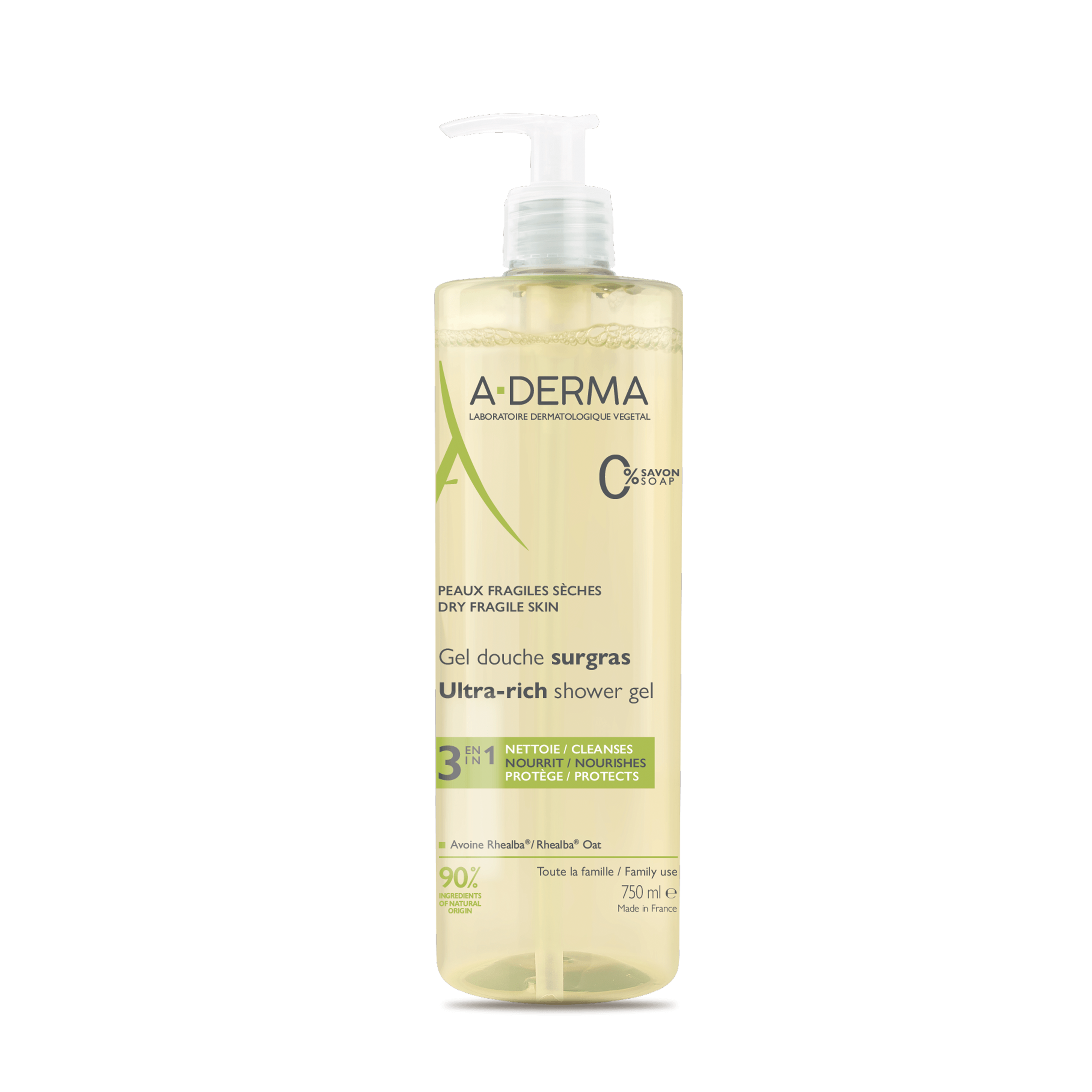 A-Derma Żel pod prysznic ultra bogaty, skóra sucha, 750 ml zdjęcie
