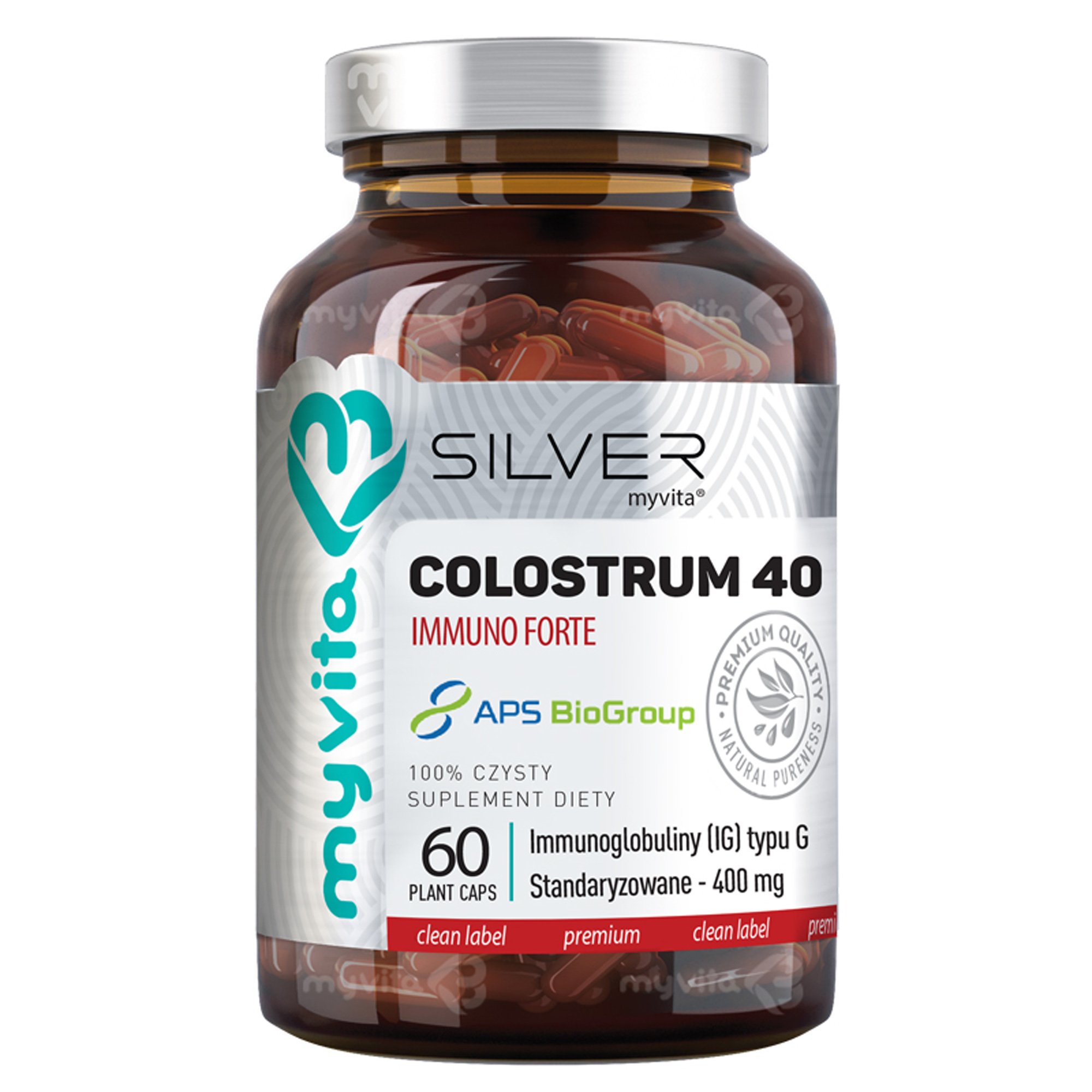 MyVita Silver Colostrum 40 Immuno Forte, 60 kaps., cena, opinie, składniki zdjęcie