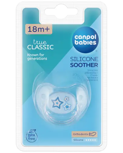 Canpol Babies Smoczek silikonowy anatomiczny niebieski 18m+ 1 sztuka [22/567] zdjęcie