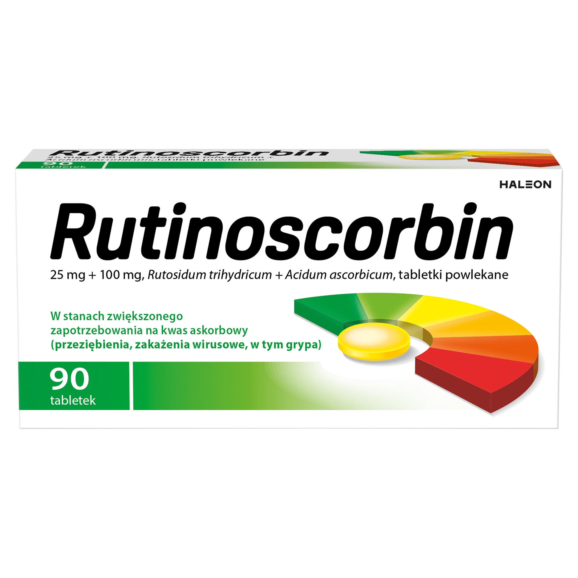Rutinoscorbin 25 mg + 100 mg 90 tabletek na odporność zdjęcie