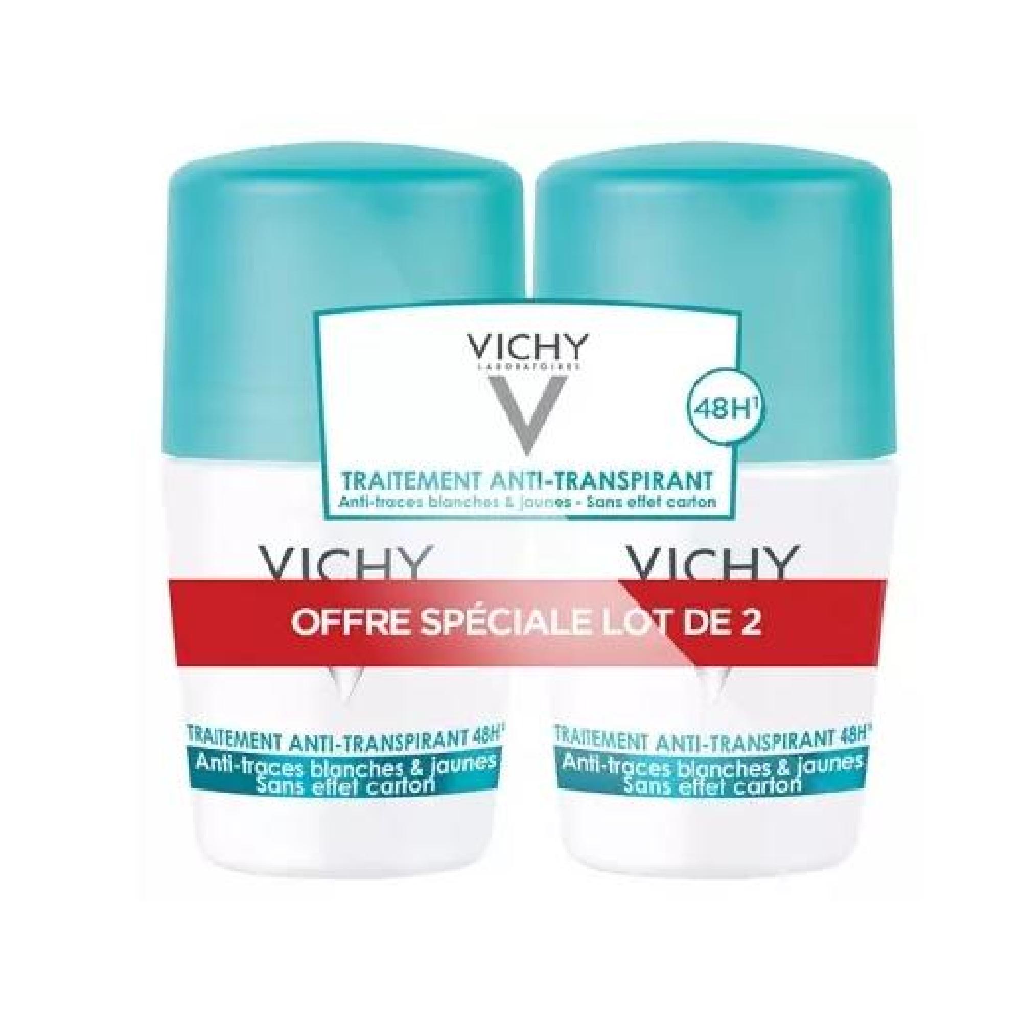 Vichy Deo Antyperspirant 48h przeciw śladom roll-on, 2 x 50 ml zdjęcie