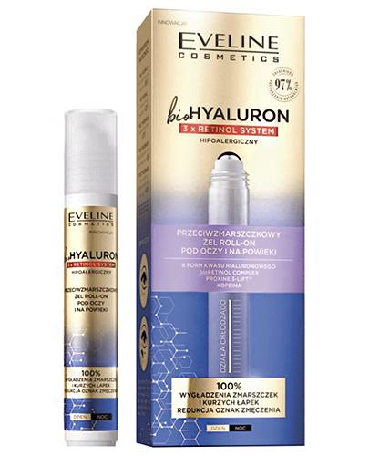 Eveline bio Hyaluron 3 x Retinol system przeciwzmarszczkowy żel roll-on pod oczy i na powieki, 15 ml, cena, opinie, wskazania zdjęcie