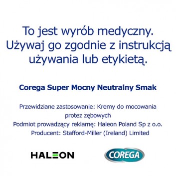 Corega Super Mocny Neutralny Smak, krem mocujący do protez zębowych, 40 g