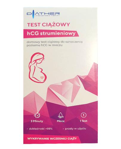 Diather test ciążowy hcg strumieniowy, 1 sasz., cena, opinie, stosowanie zdjęcie