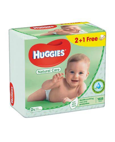 HUGGIES NATURAL CARE Chusteczki nawilżane, 3x56 sztuk zdjęcie