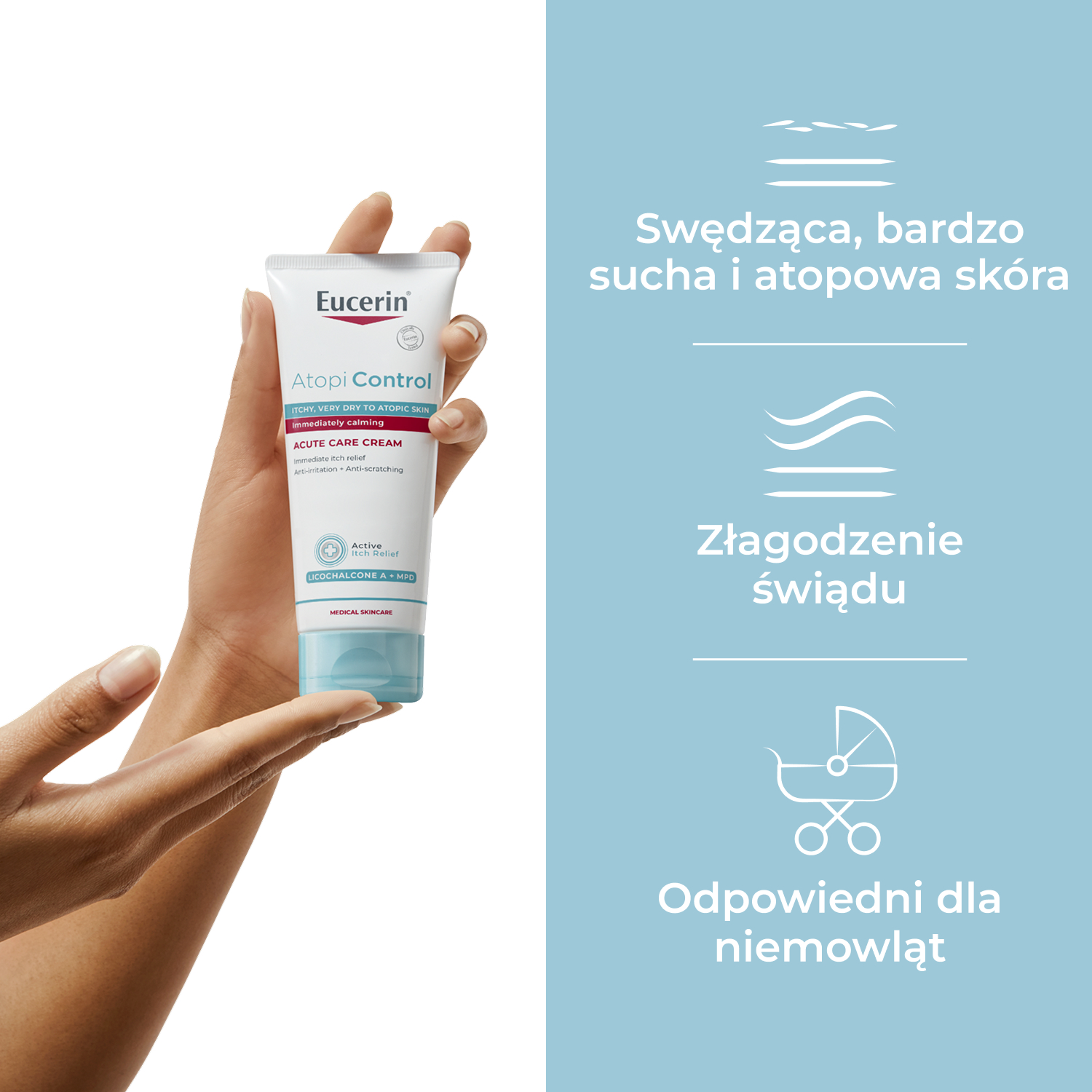 Eucerin AtopiControl, krem łagodzący w fazie zaostrzenia AZS, 100 ml