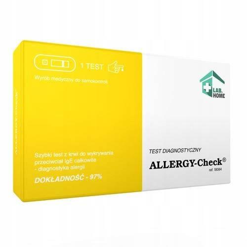 ALLERGY-Check Test na pasożyty i alergię, test IgE z krwi, 1 sztuka